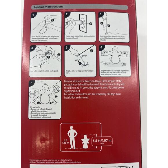 Holiday Time Airblown Inflatable Christmas Angel Halo Light Up 3.5 Feet Tall New - Picture 3 of 3